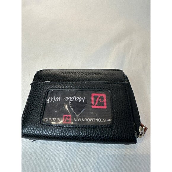 Stonemountain Black Leather Wallet Bifold 5" x 4" - Picture 3 of 5